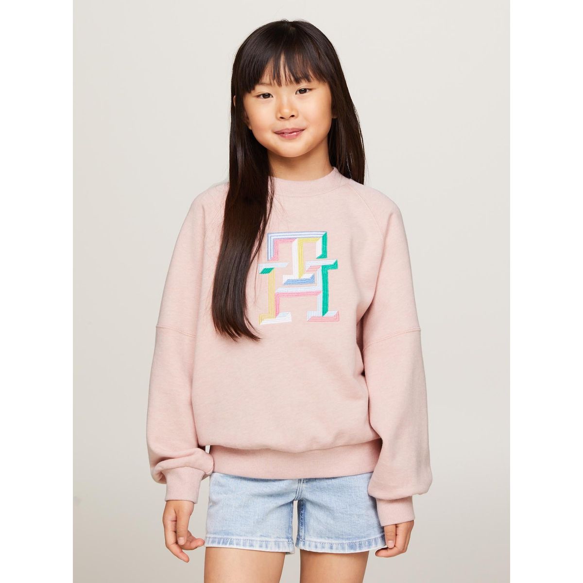 TOMMY HILFIGER - Saco rosa monogram de corte regular Para Niña Tommy Hilfiger