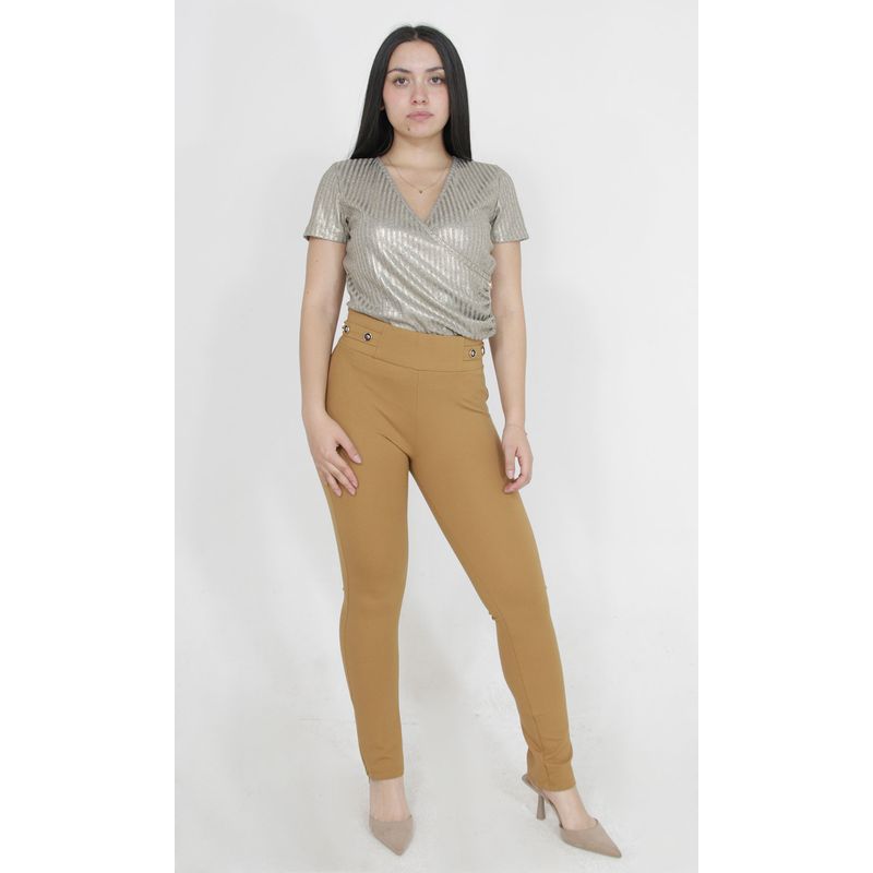 L Y H - Leggins Para Mujer Beige Marca L&H