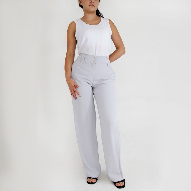 L Y H - Pantalon Para Mujer Gris Claro Marca L&H
