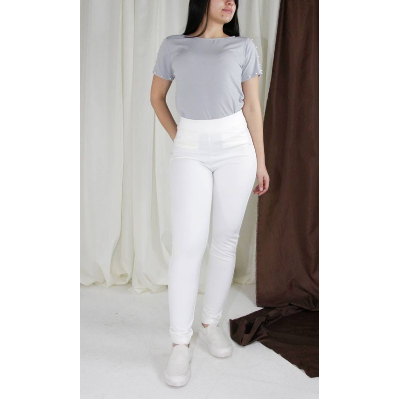 L Y H - Pantalón Para Mujer Blanco Marca L&H
