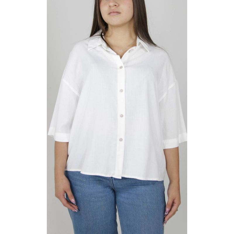 L Y H - Blusa Para Mujer Manga 34 Hueso Marca L&H
