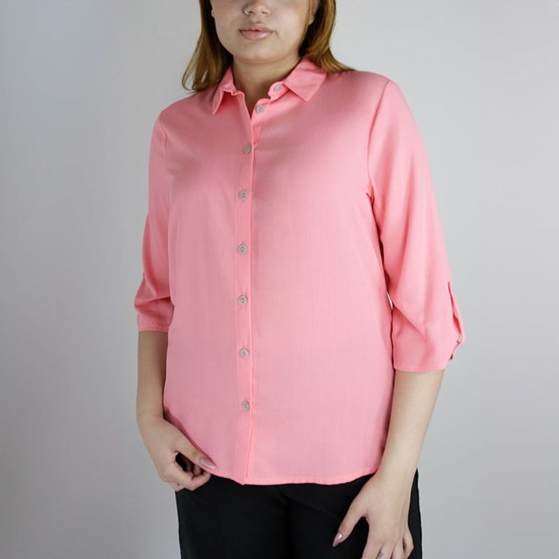 L Y H - Blusa Para Mujer Manga 34 Rosa Marca L&H
