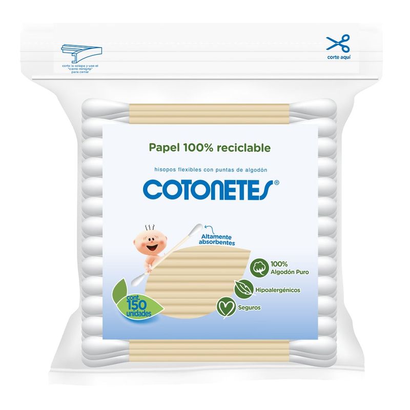GENERICO - Copitos Cotonetes Reciclable X 150