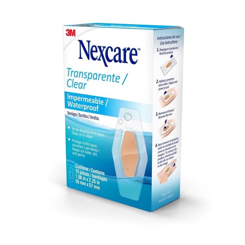 NEXCARE - Curas Nexcare Transparentes Impermeables X 15