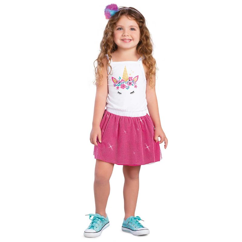 MARKETING PERSONAL - Vestido Infantil Blanco-Rosado Mp 86862