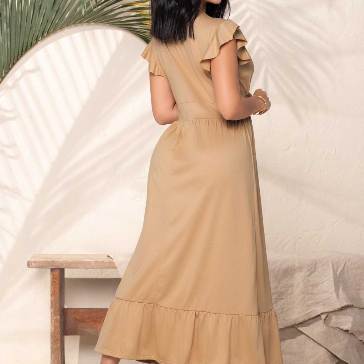 MARKETING PERSONAL - Vestido Largo Mujer Beige Mp 869
