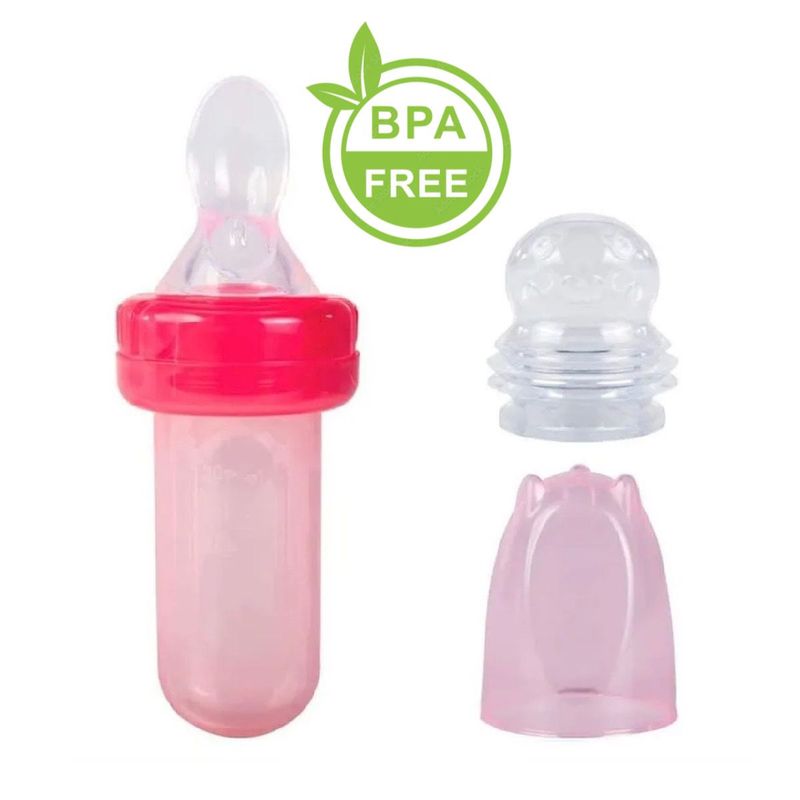 GENERICO - Tetero Silicona 2en1 Cuchara Y Malla Fruta Para Bebe