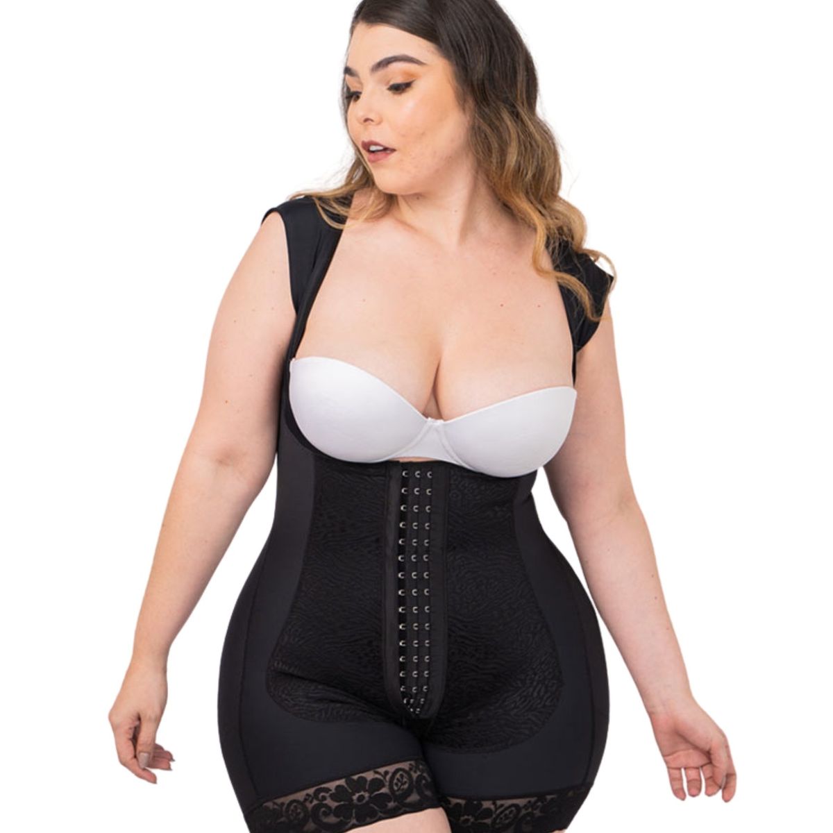 SAN ANGELO - Faja Corta post quirúrgica reloj de arena manga sisa ref V-028C