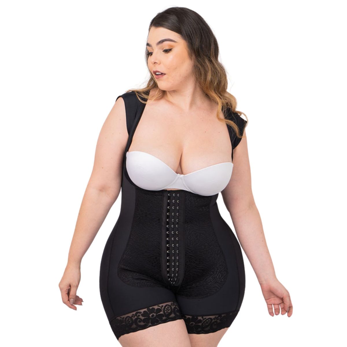 SAN ANGELO - Faja Corta post quirúrgica reloj de arena manga sisa ref V-028C