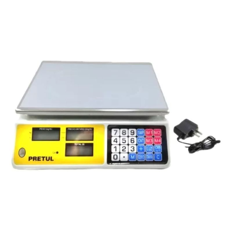 PRETUL - Bascula Electrónica Multifunciones Recargable Capacidad 40kg