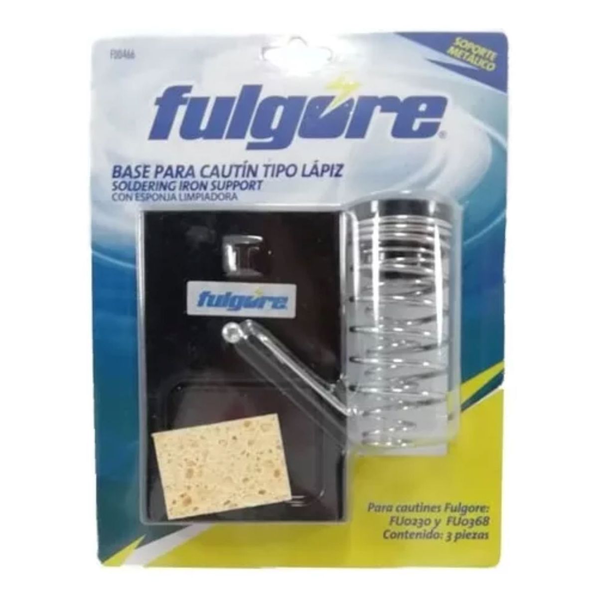 FULGORE - Base Para Cautín Soporte Metálico Con Esponja Limpiadora
