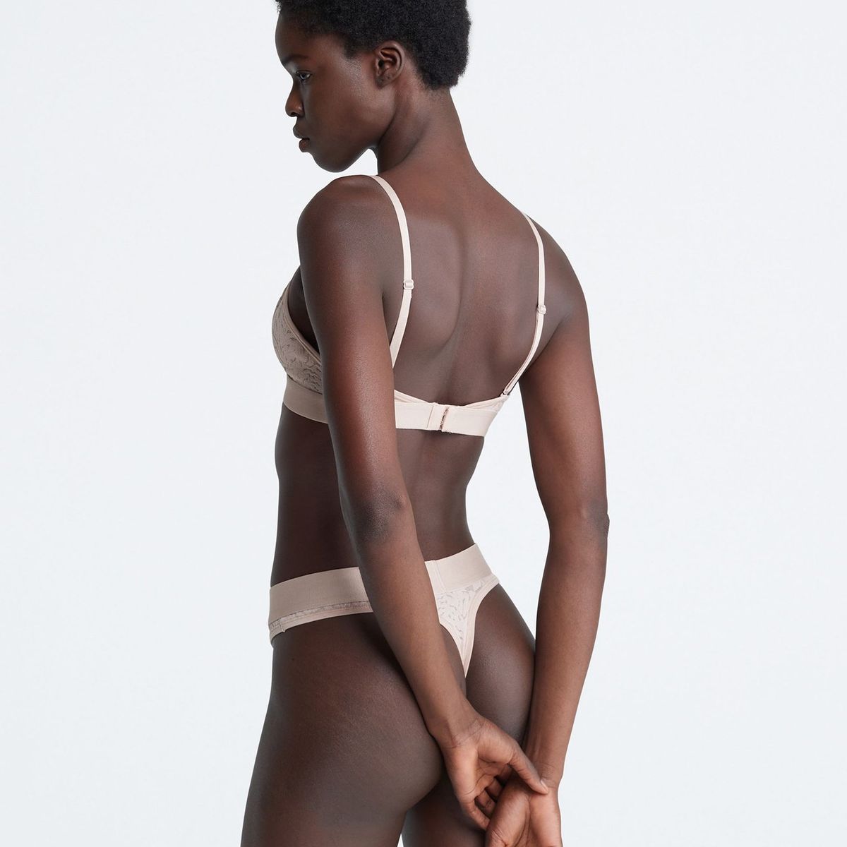 CALVIN KLEIN - Bralette Beige De Encaje Sin Forro Para Mujer Calvin Klein