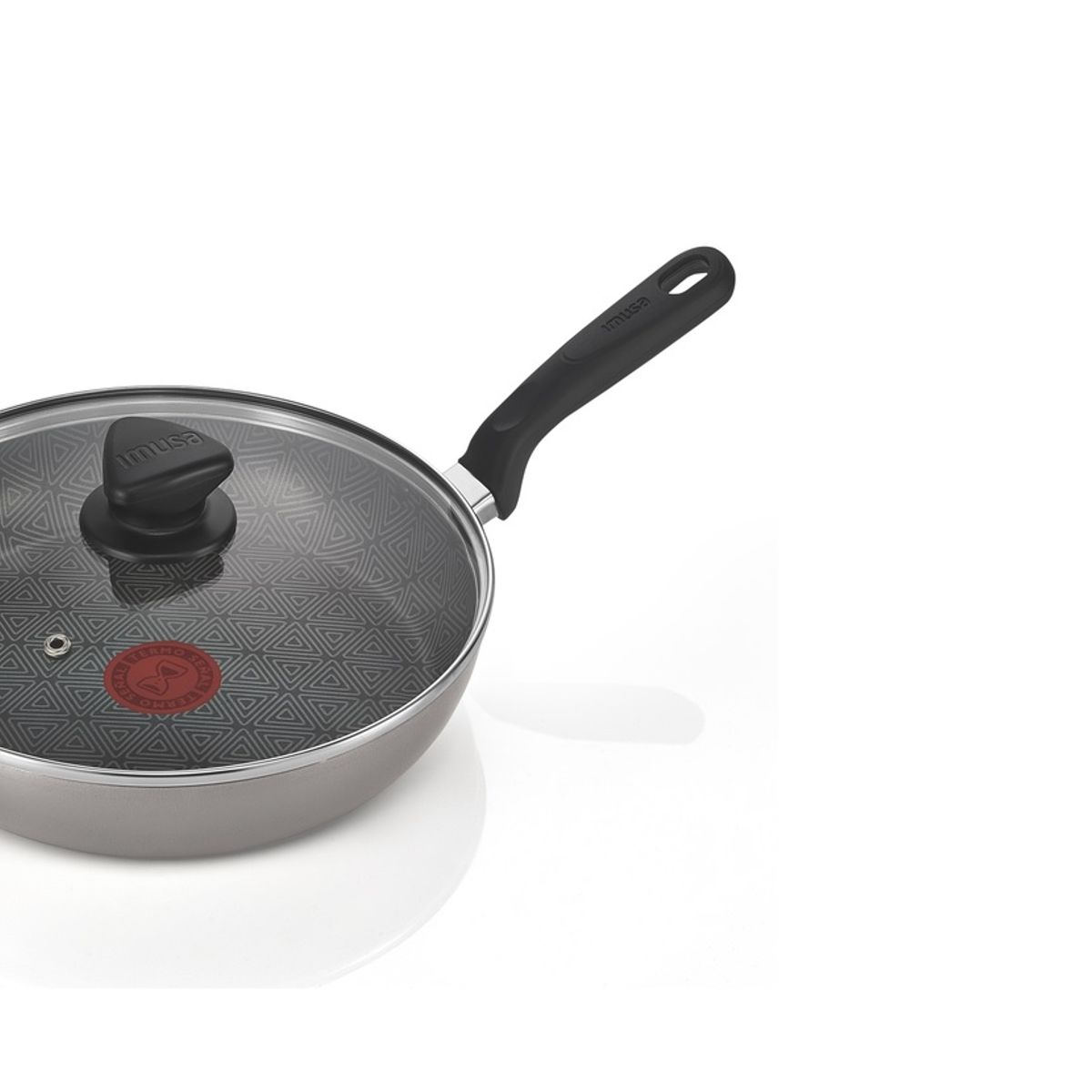 IMUSA - Sartén Alto IMUSA Antiadherente con Tapa vidrio 24 cm Talent
