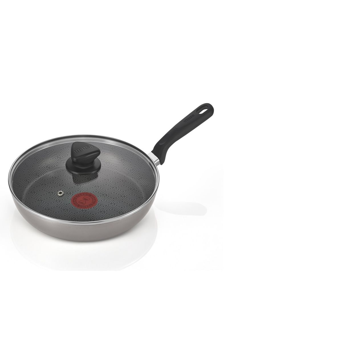 IMUSA - Sartén Alto IMUSA Antiadherente con Tapa vidrio 24 cm Talent