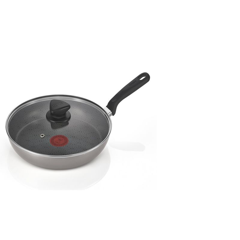 IMUSA - Sartén Alto IMUSA Antiadherente con Tapa vidrio 24 cm Talent