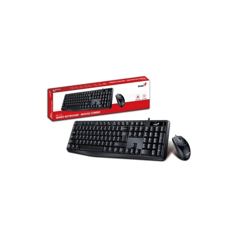 GENIUS - COMBO TECLADO + MOUSE GENIUS ALAMBRICO KM-170