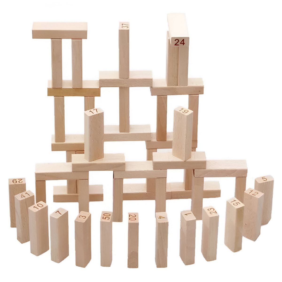 GENERICO - Jenga Torre Madera Grande Bloques 48pc Dados Juego Mesa