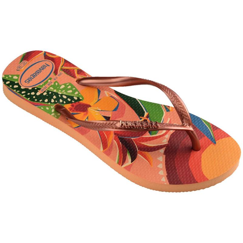 HAVAIANAS - Chanclas Sandalias Havaianas Slim Tropical Mujer Multicolor Naranja