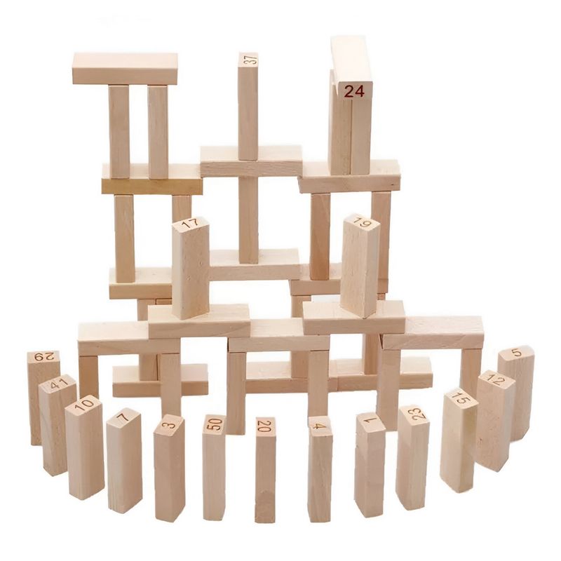 GENERICO - Jenga Torre Madera Pequeña Bloques 48pc Dados Juego Mesa