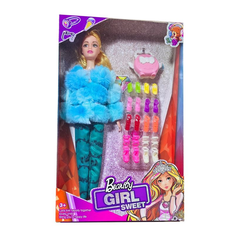 GENERICO - Muñeca Abrigo Zapatos Set Bolso Juguete Niñas