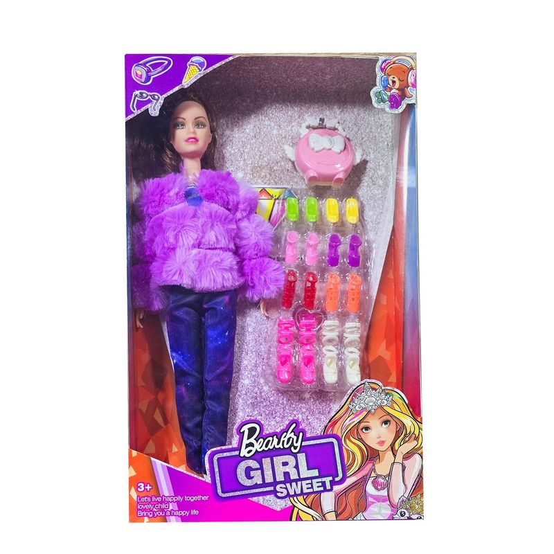 GENERICO - Muñeca Abrigo Zapatos Set Bolso Juguete Niñas