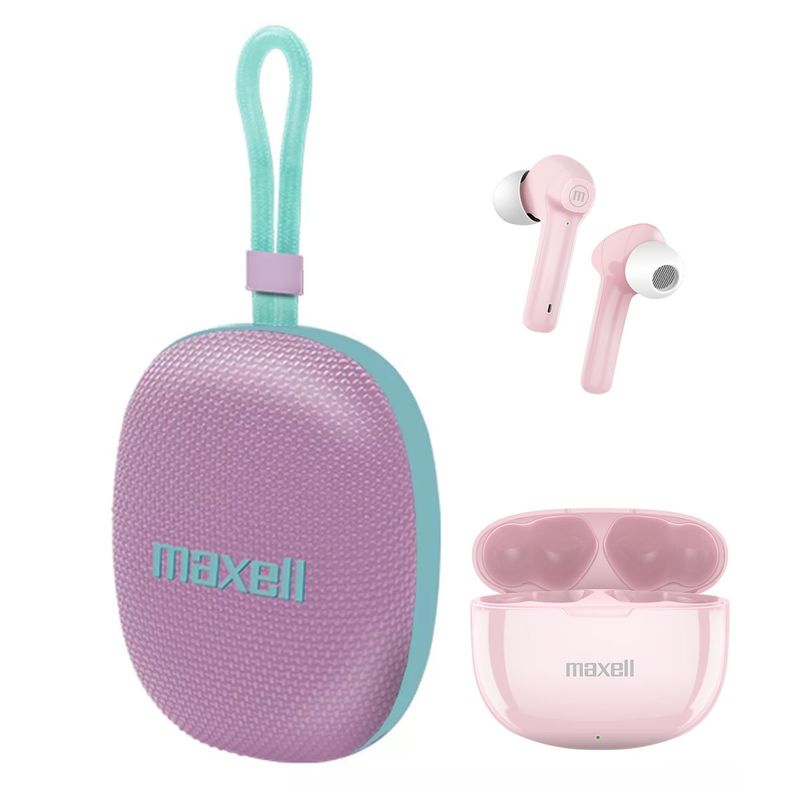 MAXELL - Bocina + Audífono Maxell Dynatrek Morado  Rosa 110v