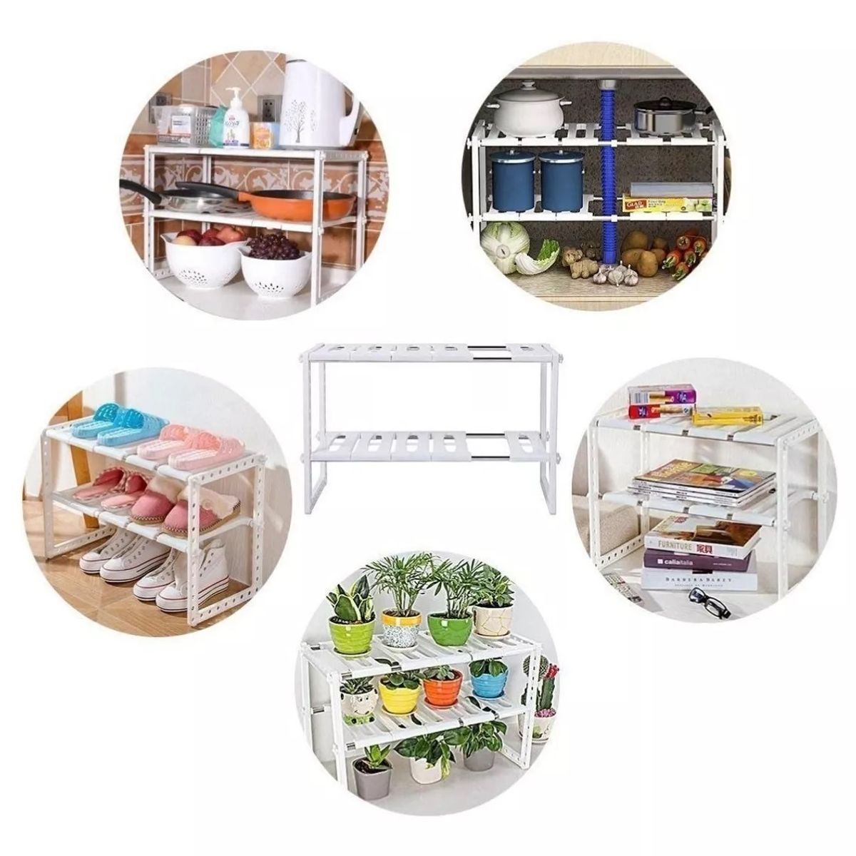 RACK PACK - Estante Organizador Rack Multiusos Ajustable Cocina Baño
