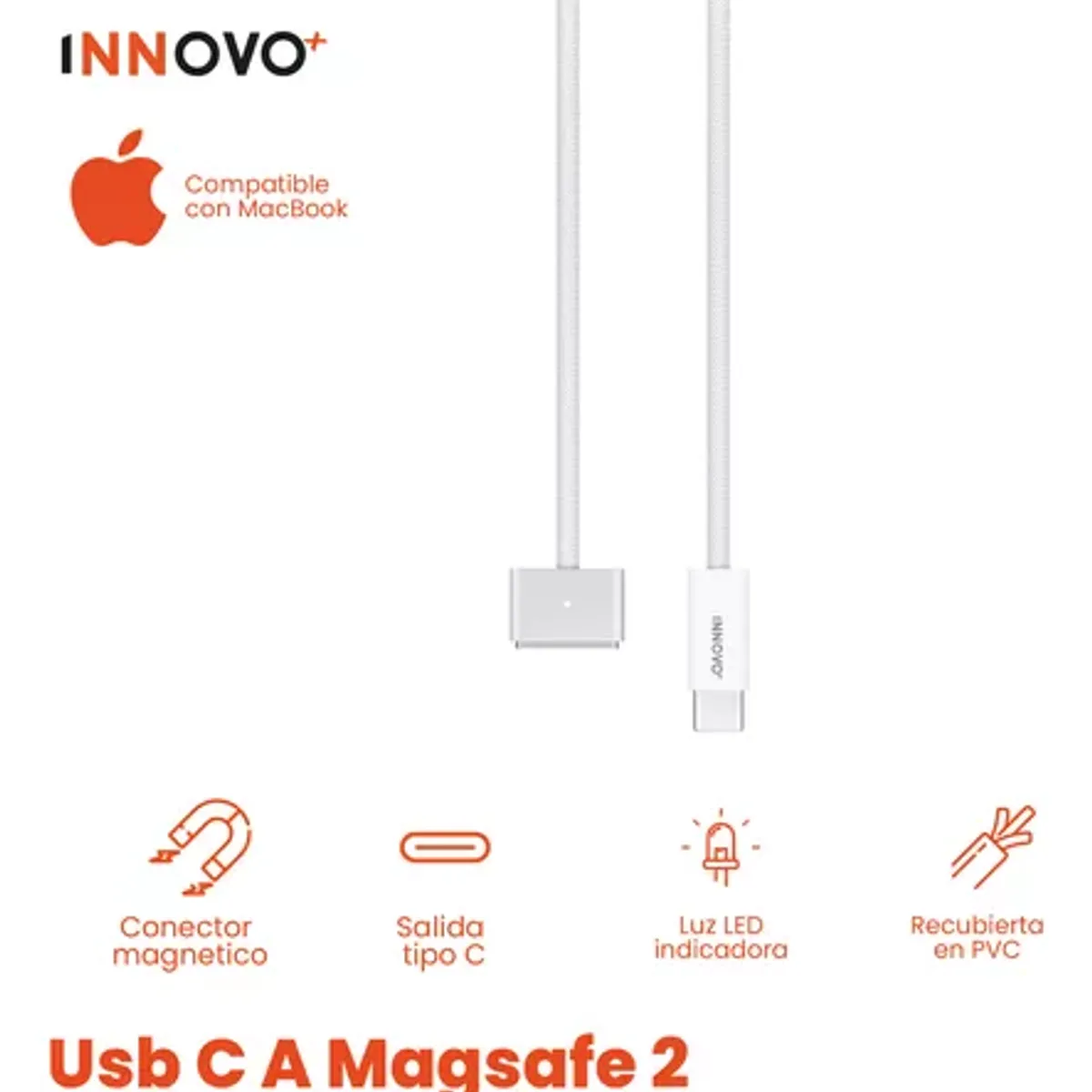 GENERICO - Cable De Carga Magsafe 2 Compatible Macbook Usb-c A 1.8m