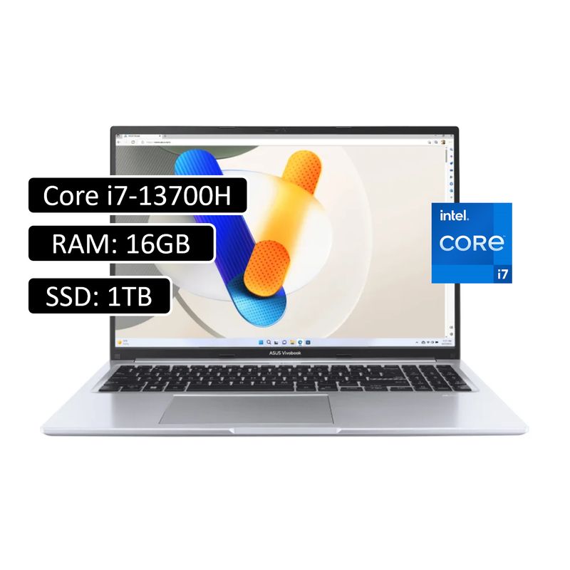 ASUS - Portatil ASUS Vivobook 16 X1605ZA Intel i7-13700H RAM 16GB 1TB SSD 16 Pulgadas