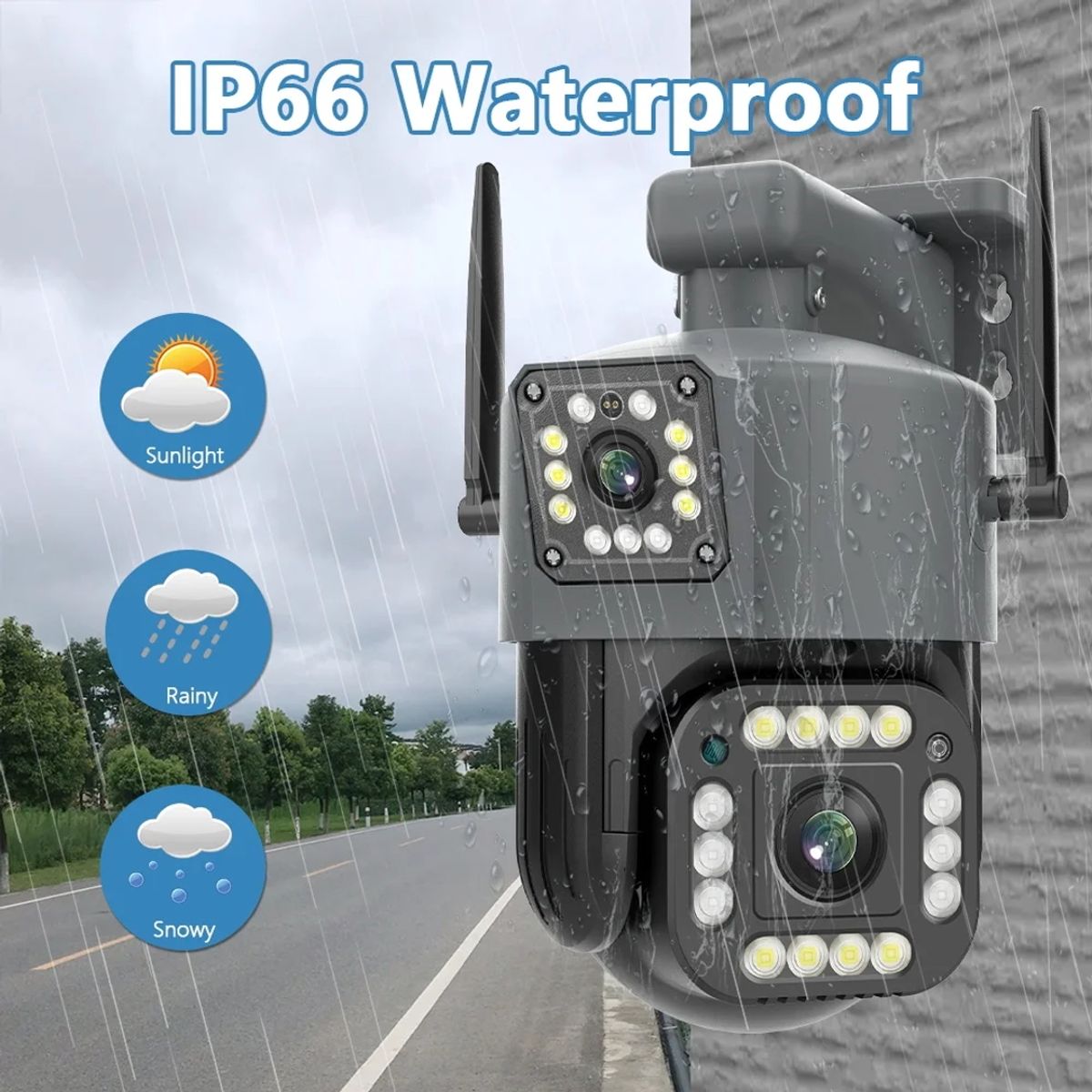 GENERICO - Cámara De Seguridad Exterior Ip Wifi Con Visión Nocturna Dual