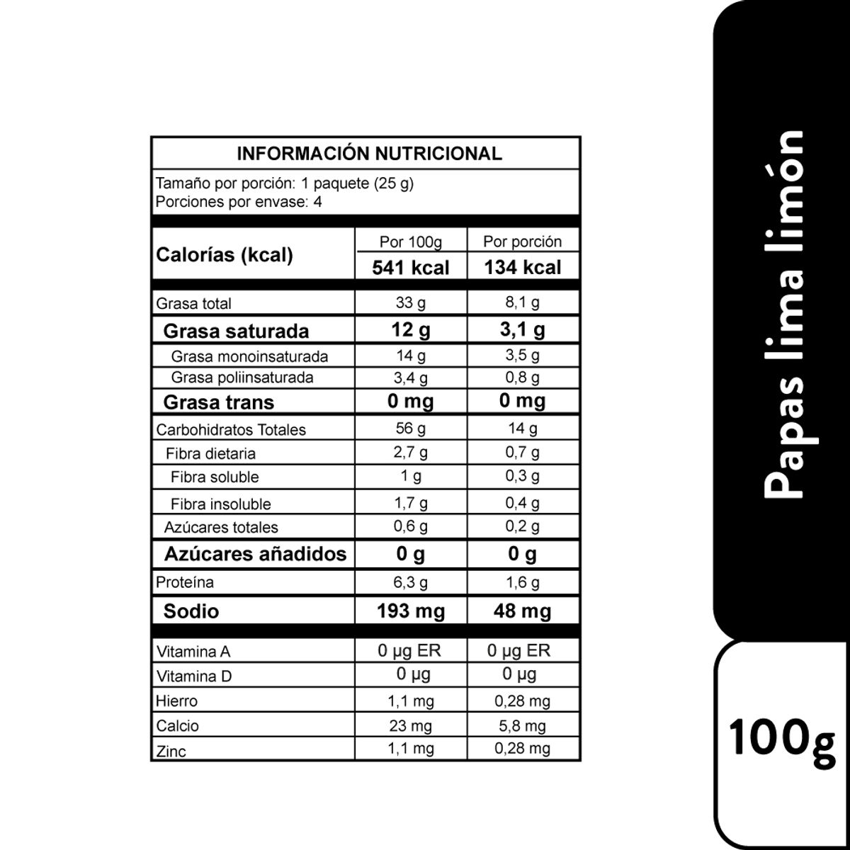 GENERICO - Papas Monterojo Lima-Limon X 100g