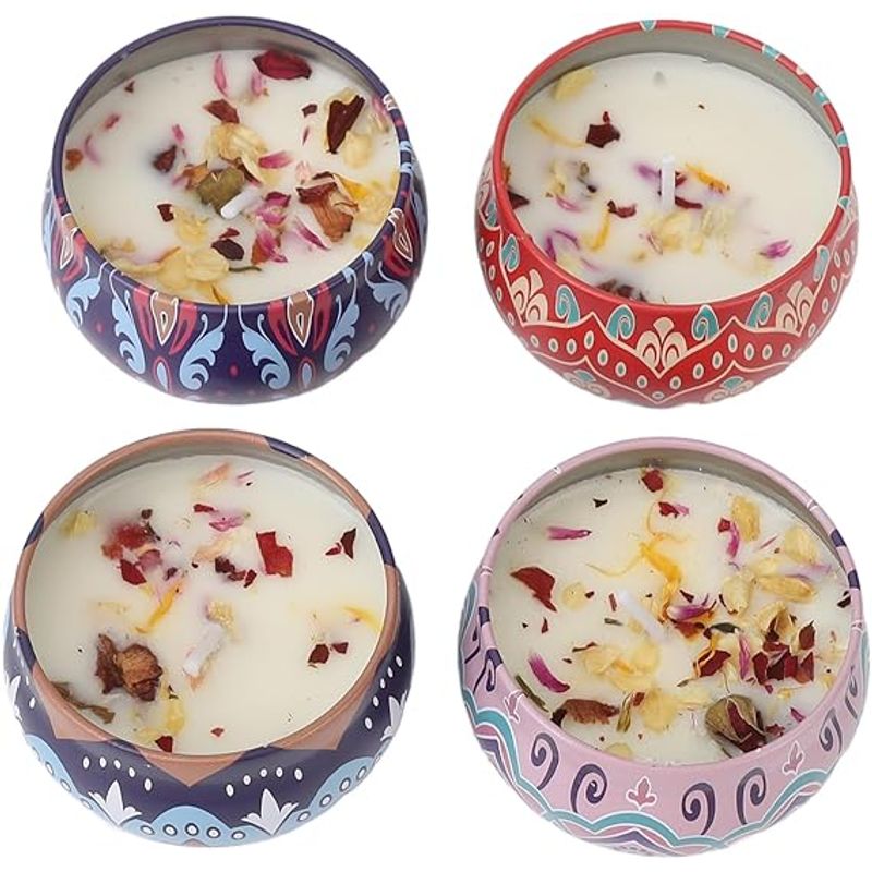VELA - Set 4 Velas De Soya Aromatizadas Para Aromaterapia
