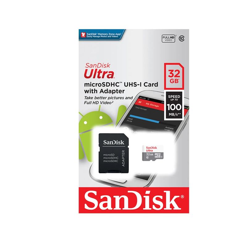 SANDISK - Memoria Micro SD Sandisk ULTRA 32GB clase 10
