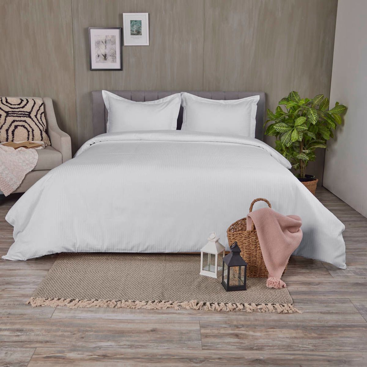 DISTRIHOGAR - Cover Duvet Hotel Experience 250 Hilos Poli Blanco Queen