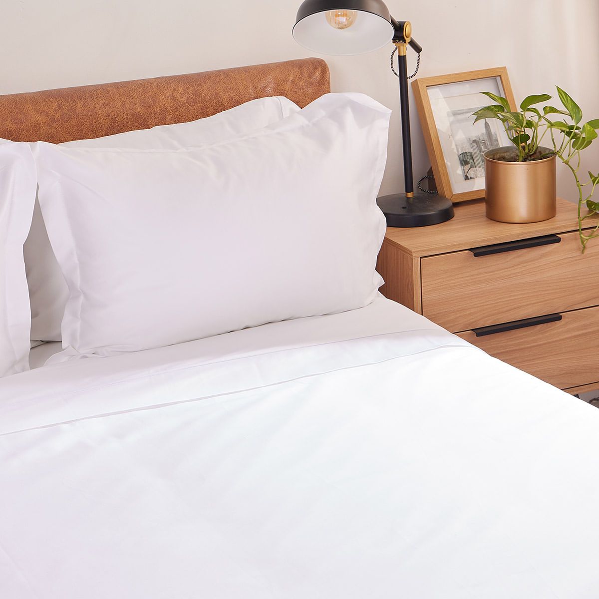 DISTRIHOGAR - Cover Duvet 400 Hilos Algodón Menfis Blanco Cremoso Doble