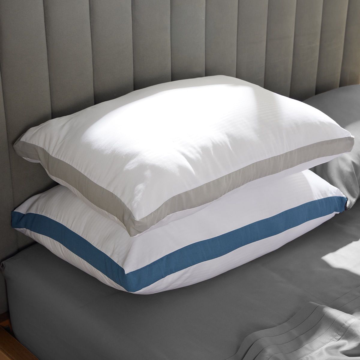 DISTRIHOGAR - Set X 2 Almohadas Con Fuelle Soporte Medio/Firme 47 X 67 Cm