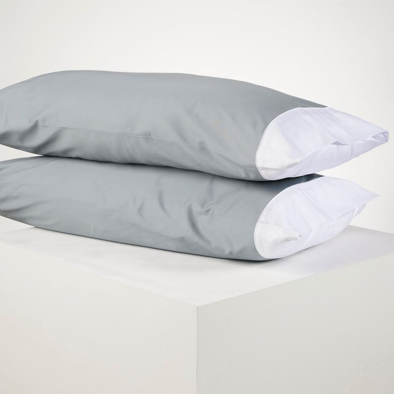 DISTRIHOGAR - Set X 2 Fundas Menfis 400 Hilos Gris Oscuro 50 X 90 Cm