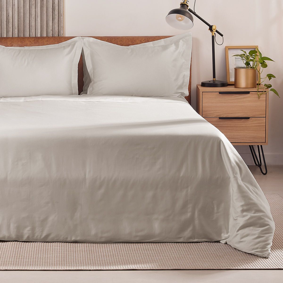 DISTRIHOGAR - Cover Duvet 400 Hilos 100% Algodón Menfis Arena Doble