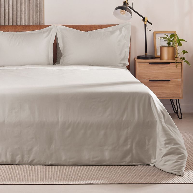 DISTRIHOGAR - Cover Duvet 400 Hilos 100% Algodón Menfis Arena Doble