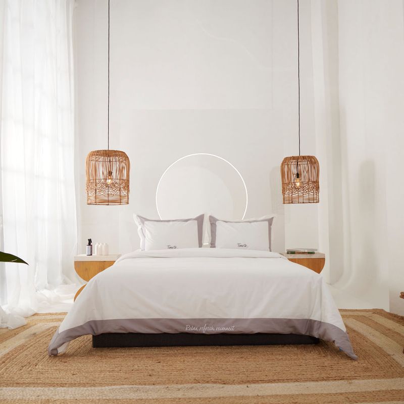 DISTRIHOGAR - Cover Duvet Rest-art 210 Hilos Time To Gris Queen