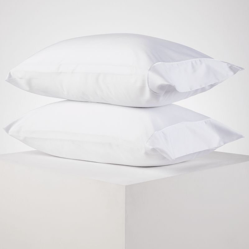 DISTRIHOGAR - Set X 2 Fundas Menfis 400 Hilos Blanco Marfil 48 X 75 Cm
