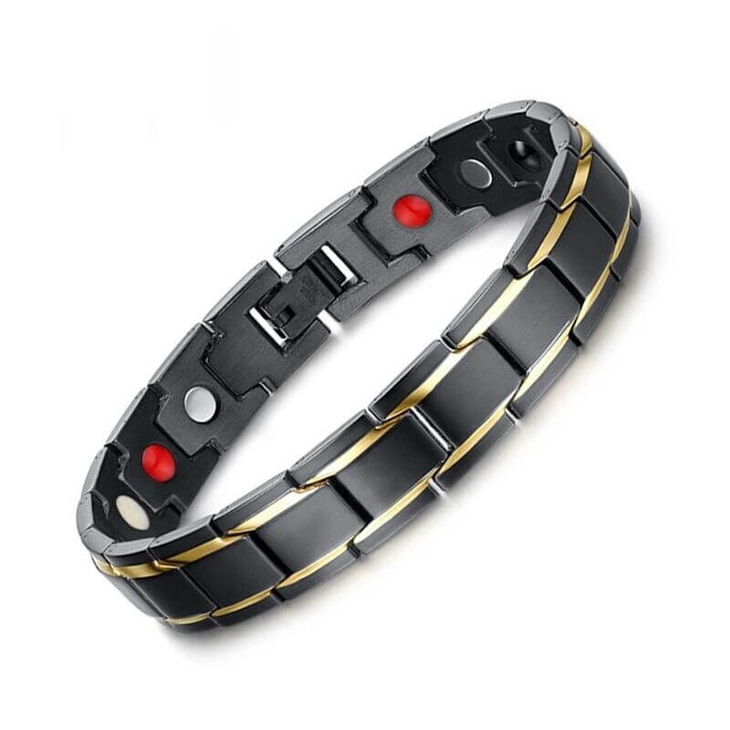 ALHAJAS - Pulsera Brazalete Magnético Hombre Mejora Salud Y Energía
