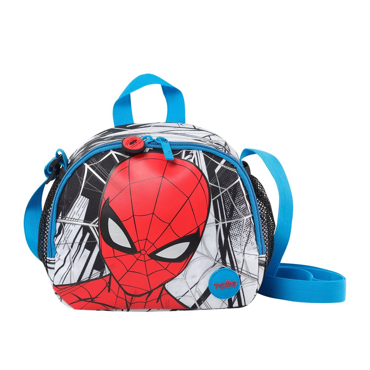 TOTTO - Lonchera para Niño Spiderman City Blanca