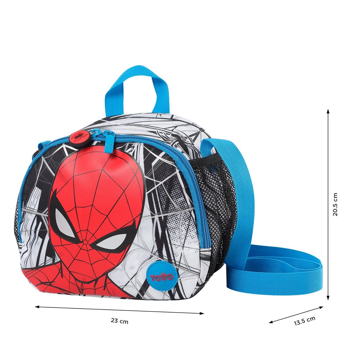 TOTTO - Lonchera para Niño Spiderman City Blanca