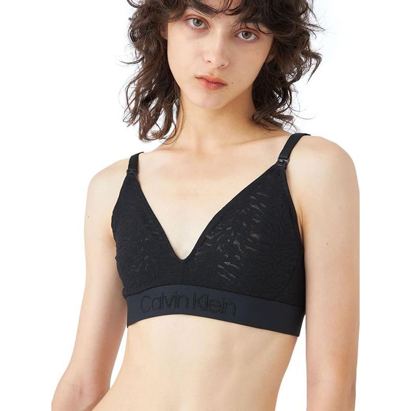 CALVIN KLEIN - Bralette Negro Triángular con Broche Delantero Calvin Klein