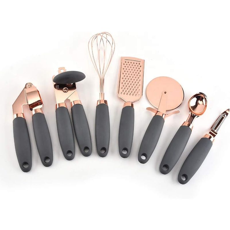 GENERICO - Juego De Accesorios Para Cocina 7 Piezas Oro Rosa Utensilios