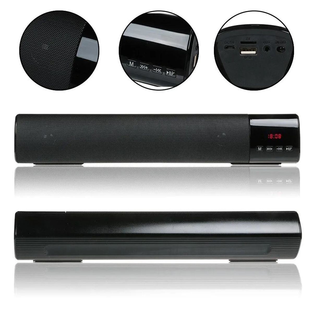 GENERICO - Barra Sonido Parlante 40Cm Bluetooth Super Bass Fm Sd