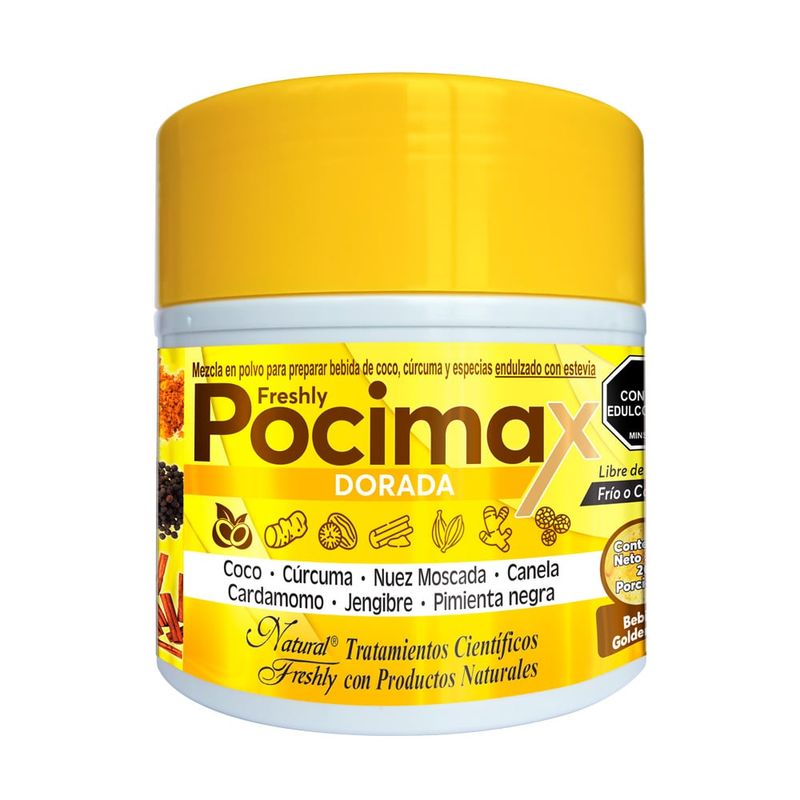 NATURAL FRESHLY - Bebida Detoxicante Pocimax Dorada + Stevia X 200g