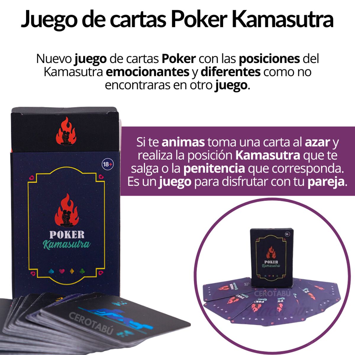 EROTIC - Juego De Mesa Erótico Adultos Cartas Poker Kamasutra Hetero