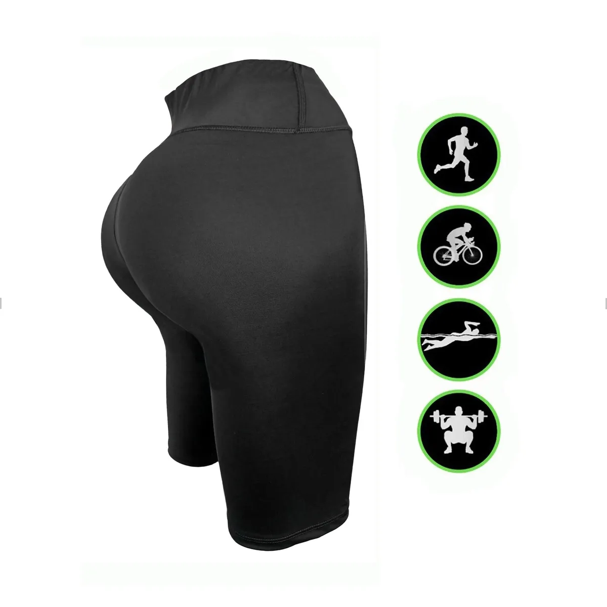 SPORT - Bicicletero Elástico Para Mujer Lycra Negra Biker Deportivo Ajustado
